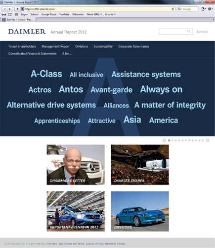 The Daimler Online Annual Report 2012  